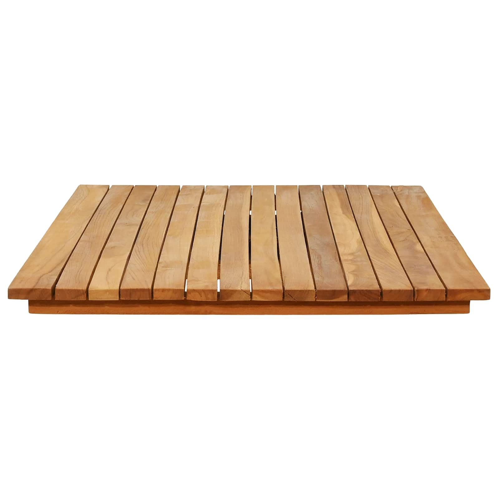 vidaXL Plateau de Table 110 x 55 x 3,5 cm Rectangulaire Naturel, Surface en Teck Chic, Plateau Moderne pour Table à Manger, Meuble Pratique et Tendance