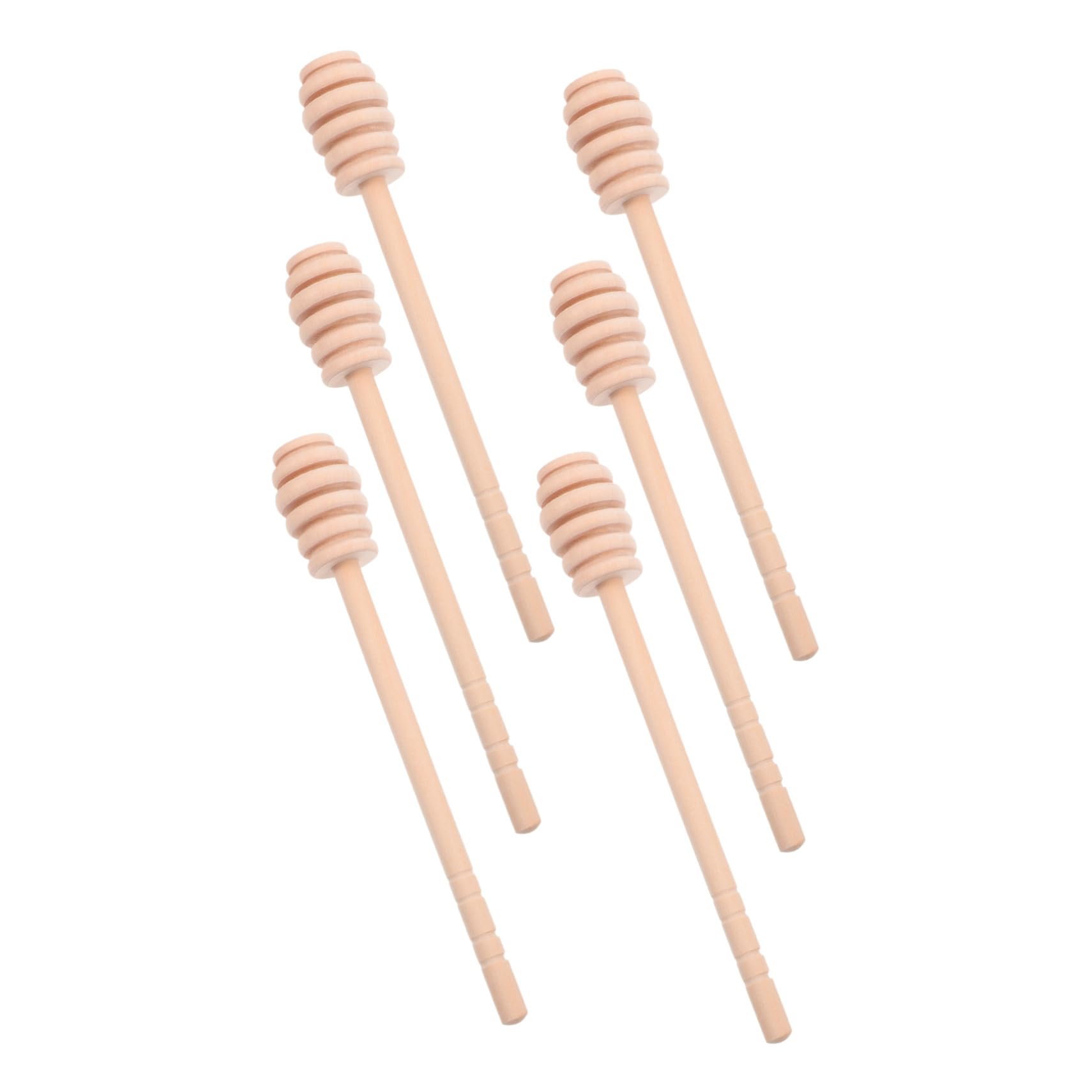 Veemoon 6pcs Honey Mixing Stirrer: 16cm Vintage Wooden Honey Dippers Honeycomb Sticks Collecting Spoon for Jam Dispensing Drizzling