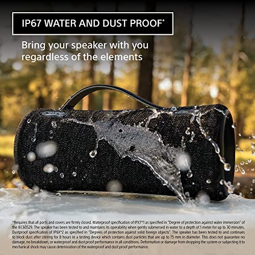 Image of Sony SRS-XG300 X-Series Wireless Portable-Bluetooth Party-Speaker IP67 Waterproof and Dustproof with 25 Hour-Battery and Retractable Handle, Black