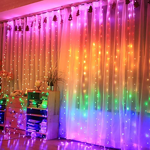The Purple Tree Multicolor Fairy Curtain Light (300 LED, 10 Strin...