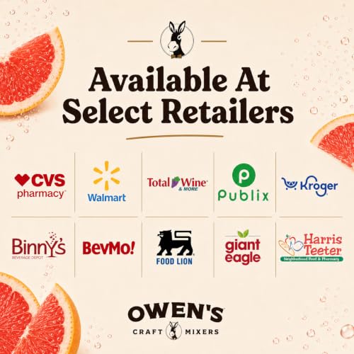 Image of Owen's Premium Non-Alcoholic Sparkling Cocktail and Mocktail Mixer, Drink Mixer for Cocktails, Mocktails, and Party Beverage, 24 Pack of 8.2 fl oz Cans (Rio Red Grapefruit)