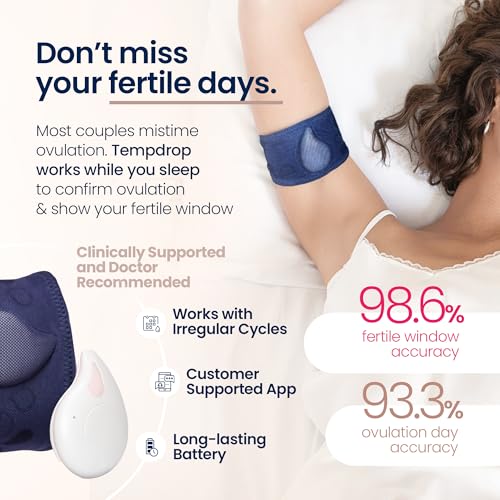 Image of Tempdrop Wearable Fertility Monitor for Women Ovulation Tracker BBT | Basal Body Temperature Monitor to Help Get Pregnant - Sleep Sensor with App for Fertility, Hormone, Period, Cycle Tracking