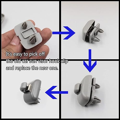 Miniatura 4 de 2 soportes de gancho para visera solar interior, clips interiores para visera solar, gancho de soporte para protector solar interior de automóvil