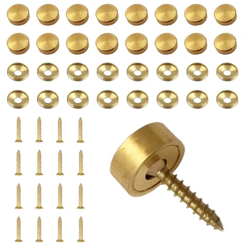 Pack de 16 Tornillos Decorativos de Latón M4 x 12mm miniatura 1