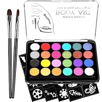 OGIMA Body Painting Face Paint Kit, 15 color Professional Palette Washable with Brush for Kids Art Show Halloween Party Colsplay Makeup Body Festive