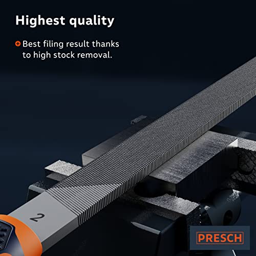 Presch Flat File 200mm, Three-Sided Cut for Filing Right-Angled workpieces Made of Metal and Wood, High-Quality Flat File - Image 3