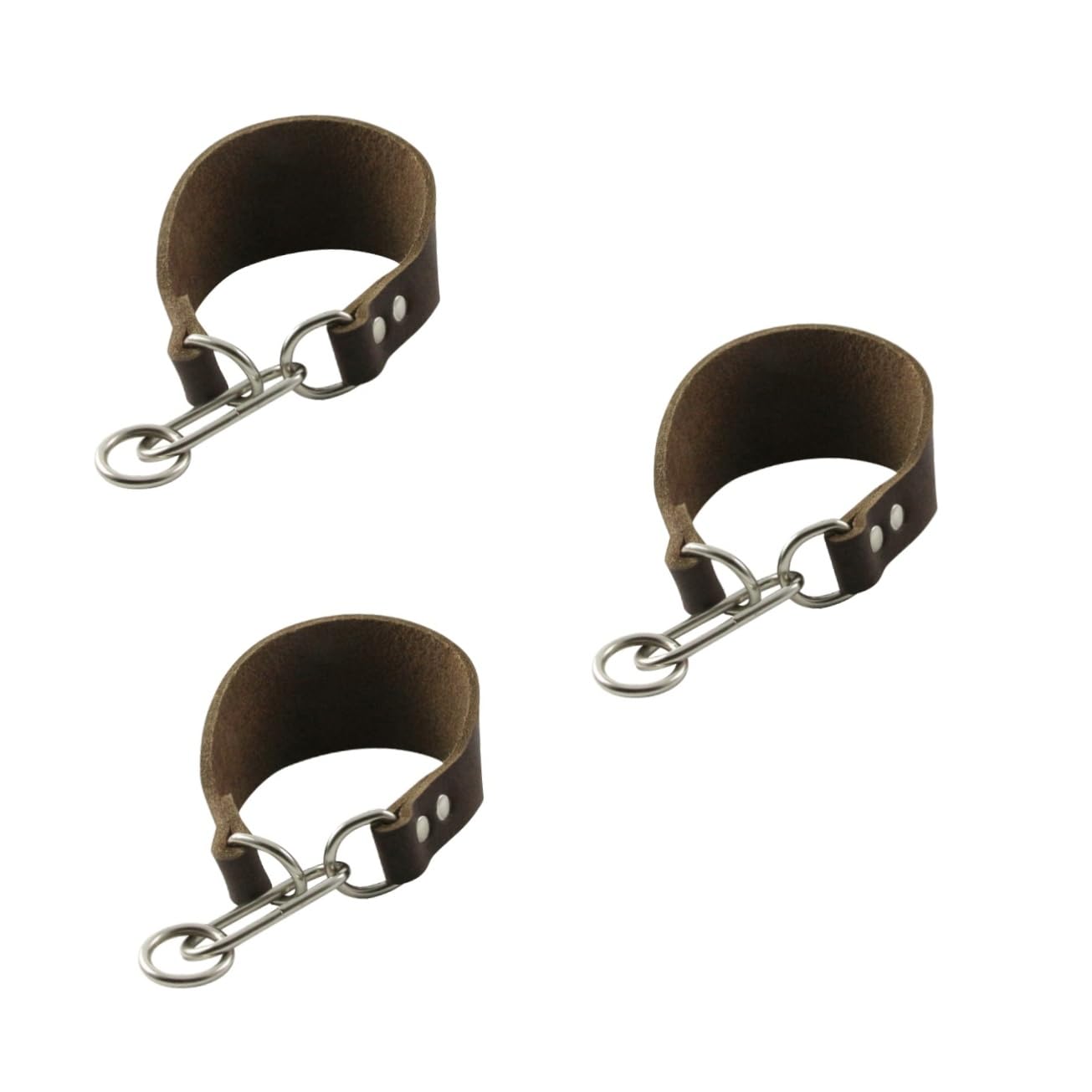 FRCOLOR 3pezzi Collare Per Cani Di Cattlehide Design Decorativo e Resistente Accessorio Alla Moda Per Cani Con Collo Sottile Caffè