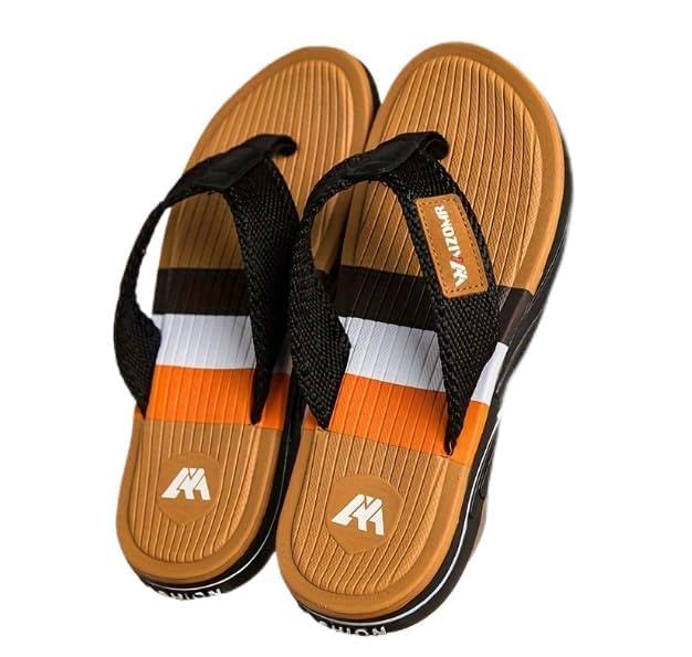 Mens Stylish Colour Block Flip Flops - Ultra Comfortable, Slip-Resistant, Relaxed and Casual, Durable Rubber Outsole, Lightweight and Soft EVA Footbed - Designed for Men, Perfect for Indoor Leisure
