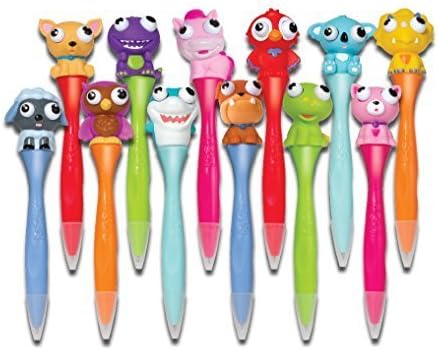 Inkology Bug Eye Pens, 6.25 x 1.5 x 1.5 Inches Each, 12 Pack, Assorted Colors, 171-3 by Inkology