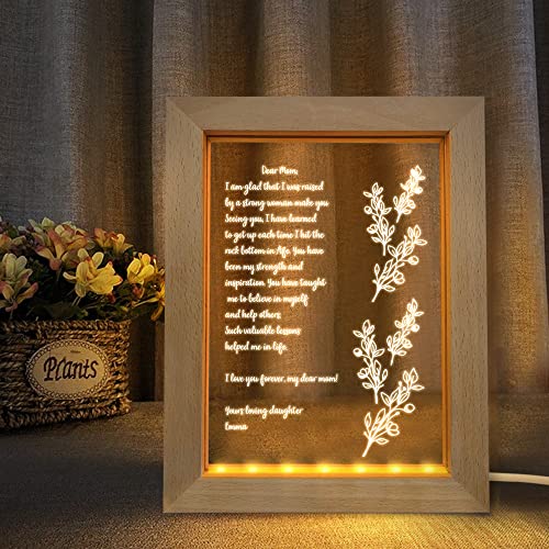 Smile lab Personalized Hand-Written Letter Night Light - Mother's Day Gift Ideas - Mothers Day Gift - Gift for Mom - Grandma Nana Mommy Birthday Gift