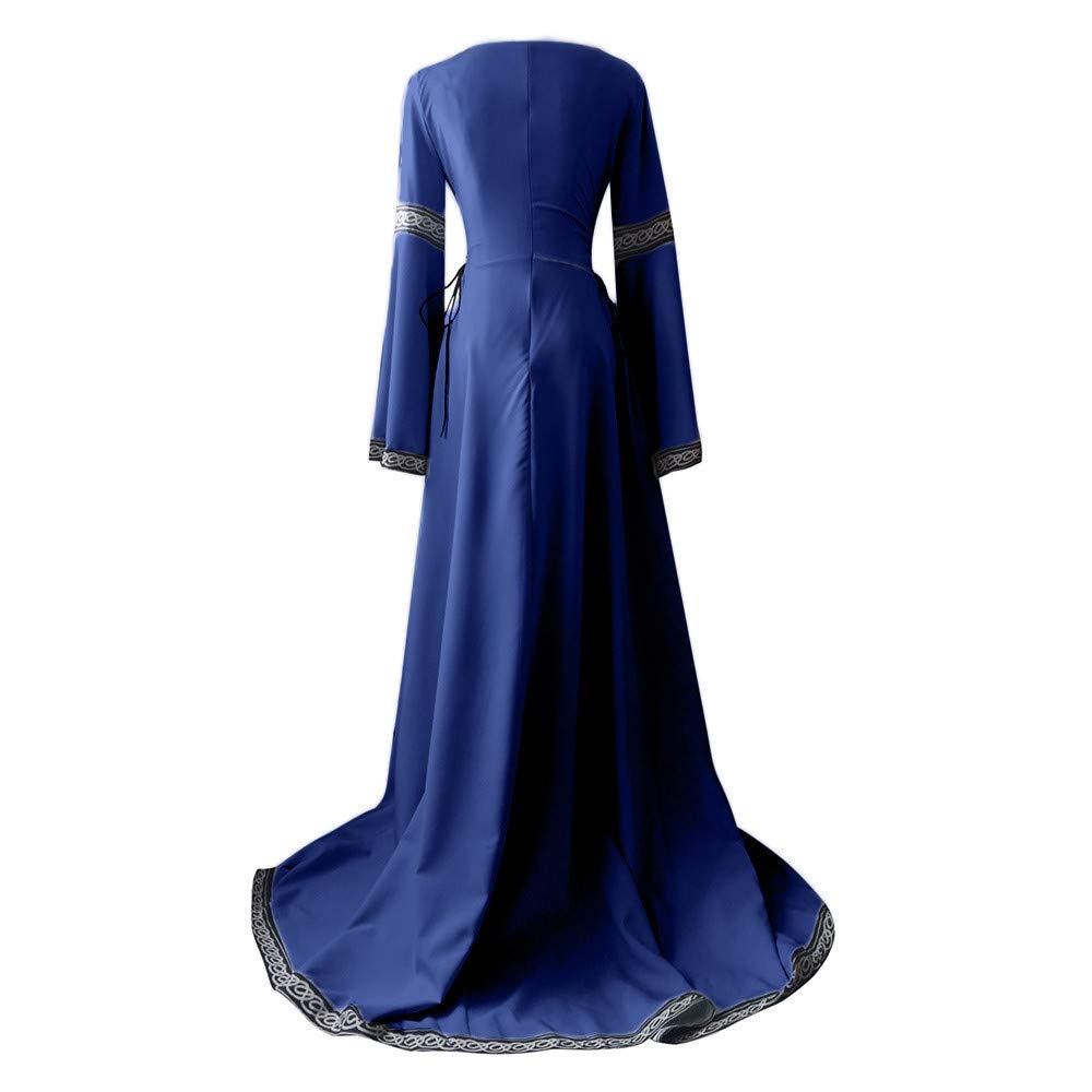 Generisch Abito medieval, da donna, a maniche lunghe, per cosplay, maxi