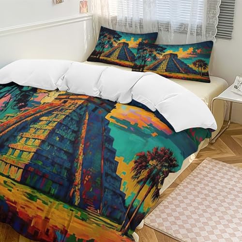 Housse de couette douce en microfibre de coton Chichen Itza lit 220x240cm - 5