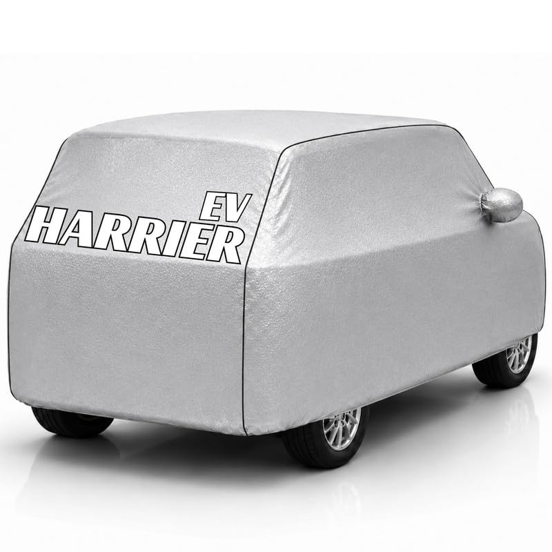 Image of Back-Boo Heavy Waterproof Harrier EV Car Cover | Polyester Car Body Covers for Rain & Sun | UV Protection, Dustproof, Scratch Resistant, Windproof, Heat Resistant, Custom Fit - (Silver)