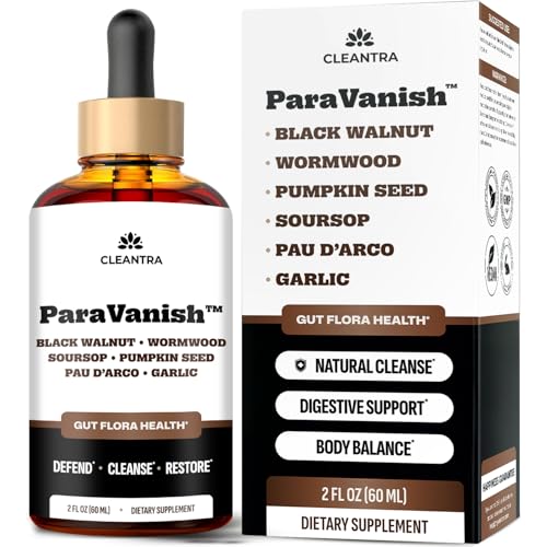 ParaVanish Wormwood Black Walnut Clove Cleanse for Humans - Advanced Detox for Adults - Gut Health Supplement with Wormwood Herb Black Walnut Hull Clove Garlic Pumpkin Seed PAU DArco Soursop