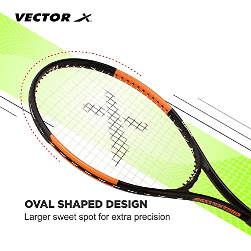 Image of Vector X VXT-520 Adult Men Recreational Tennis Racket Lightweight Aluminum Frame for Easy Swing|105 sq in Head|Pre-Strung Beginner Racquet for Outdoor Games Training & Practice (26 inch, Full Cover)