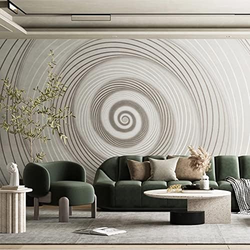 Papier peint 3D lignes abstraites gris pour agrandir un salon - 4
