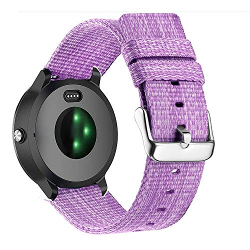 Compatible with Garmin Vivoactive 3 Watch Band,20mm Woven Fabric Strap Wrist Replacement Watch Band Compatible with Garmin Vivoactive 3 / Vivoactive 3 Music/Forerunner 645 Music Smartwatch Purple