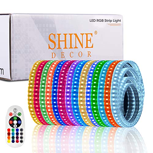 New Product Shine Decor LED RGB Strip Lights 82FT/25M Multicolor 60LEDs/M, ETL-Listed 110V-120V AC Rope Lights Outdoor Indoor IP65 Waterproof Dimmable with Remote, Christmas String Light for Ambiance Lighting Flash Sale Shine Decor LED RGB Strip Lights 82FT/25M Multicolor 60LEDs/M, ETL-Listed 110V-120V AC Rope Lights Outdoor Indoor IP65 Waterproof Dimmable with Remote, Christmas String Light for Ambiance Lighting