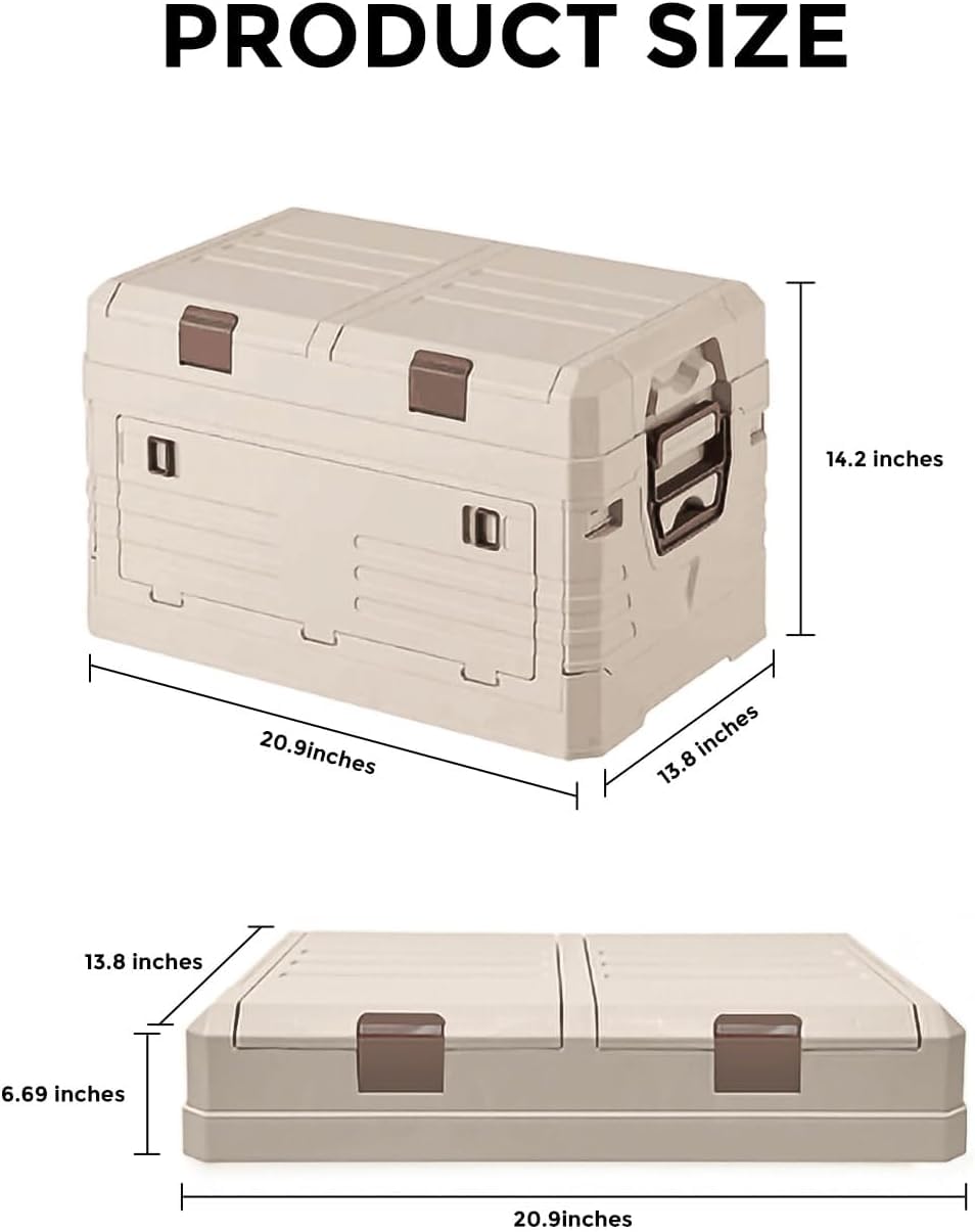 solarplay Faltbare Aufbewahrungsbox 60L mit Deckel, Extra Große Faltbox mit Verstärktem Rahmen, Platzsparend Zusammenklappbar für Auto, Camping, Haushalt & Garten (57.5 x 22 x 40.5cm)