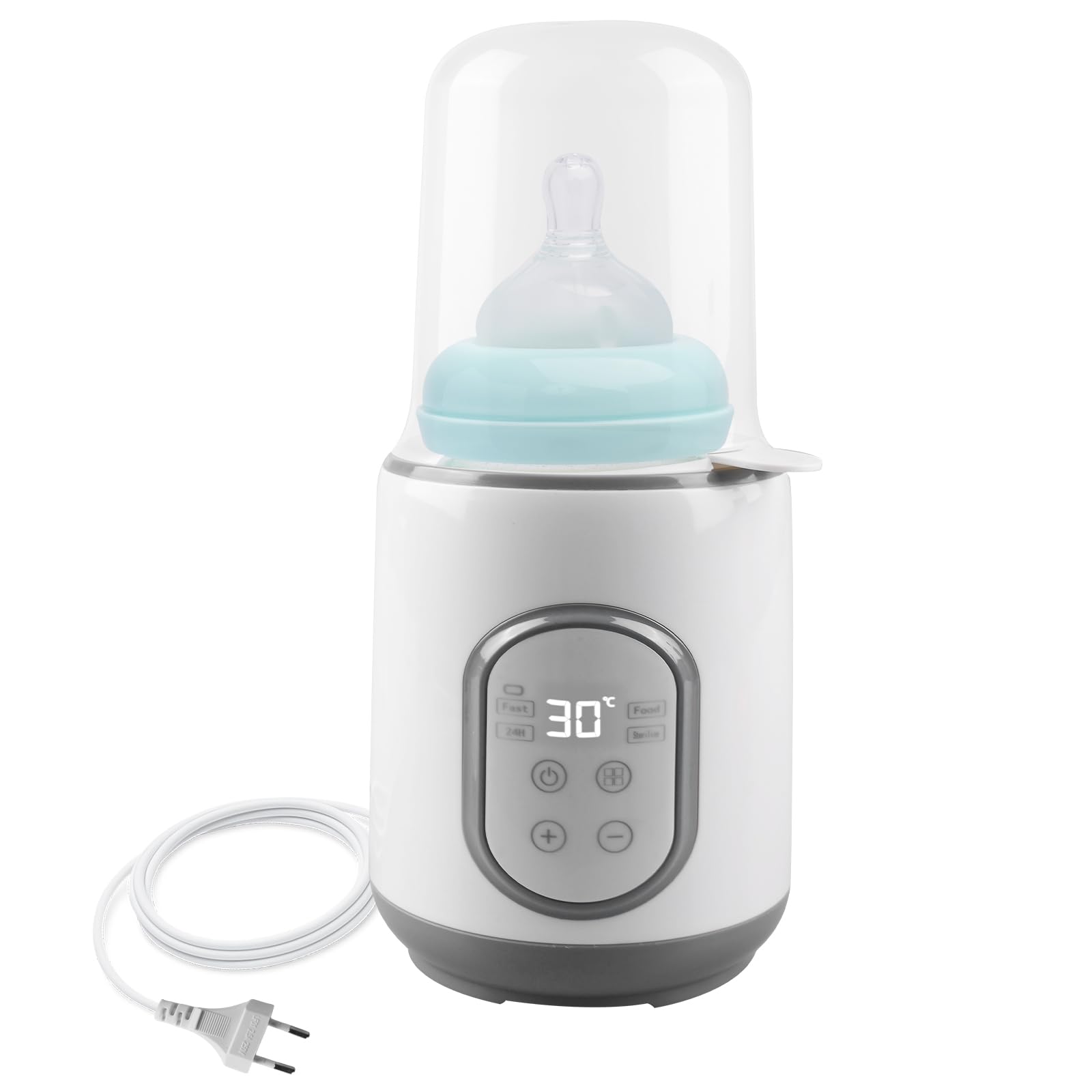 Scaldabiberon per Bambini, Multifunzione 8 in 1 Scaldabiberon per Bambini, Scaldabiberon con Regolazione Intelligente della Temperatura e Display LCD, Scaldabiberon per Bambini in Viaggio per Tutte le