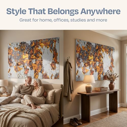 Image of XL Acoustic Wall Panels 6-Pack Decorative Acoustic Panels High Density Sound Absorbing Wall Art 70.86X47.24 Inches with Self-adhesive for Studio Home and Office - Inferno Quiet