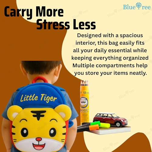 Image of blue tree Cute Kids Backpack Toddler Bag Plush Animal Cartoon Mini Travel Bag for Baby Girl Boy 1-6 Years, Ideal for Gifting for Kids