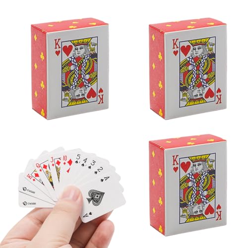 Mini naipes de póker 3 unidades 1.7 pulg