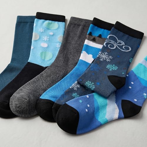Image of Tipi Toe Women's 6-Pack Funky Crew Socks | Colorful Fun Patterned Novelty Dress Socks, Sizes 9-13