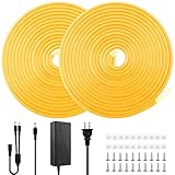 iCreating LED Neon Rope Lights Warm White, 32.8ft Neon LED Lights Flexible 12V Indoor Squiggly Rope