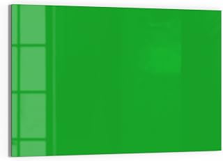 DEQORI Pizarra magnética de cristal, 90 x 60 cm, color liso, verde medio, pizarra magnética y grabable