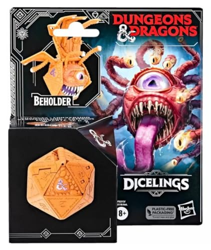 Dungeons & Dragons Hasbro - Dungeons & Dragons Avalon Hill, Dicelings Beholder, Monstruo D&D Coleccionable, Dado d20 Gigante Que se Convierte en Figura de acción, Dados para Juego de rol,F5213