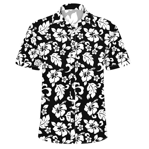 Image of Hawaiian Shirt for Men Tropical Shirts Summer Beach Button Down Short Sleeve Luau Aloha Floral Cruise Vacation Outfit 2026