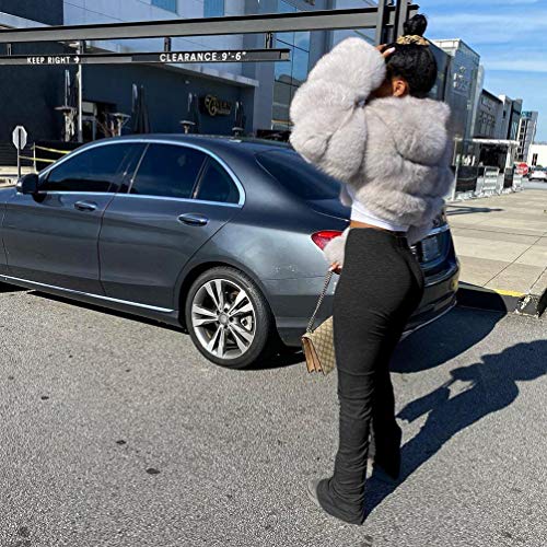 BESPORTBLE Calça de ioga de cintura alta com cordão flare dobrável calça de pilates controle de barr