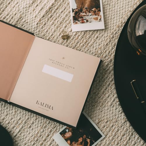 Kokonote Kalima Album na zdjęcia, samoprzylepny, 16 x 16 cm, 11 dwustronnych stron, twarda okładka, album fotograficzny Instax, urocze prezenty, czarny, czarny