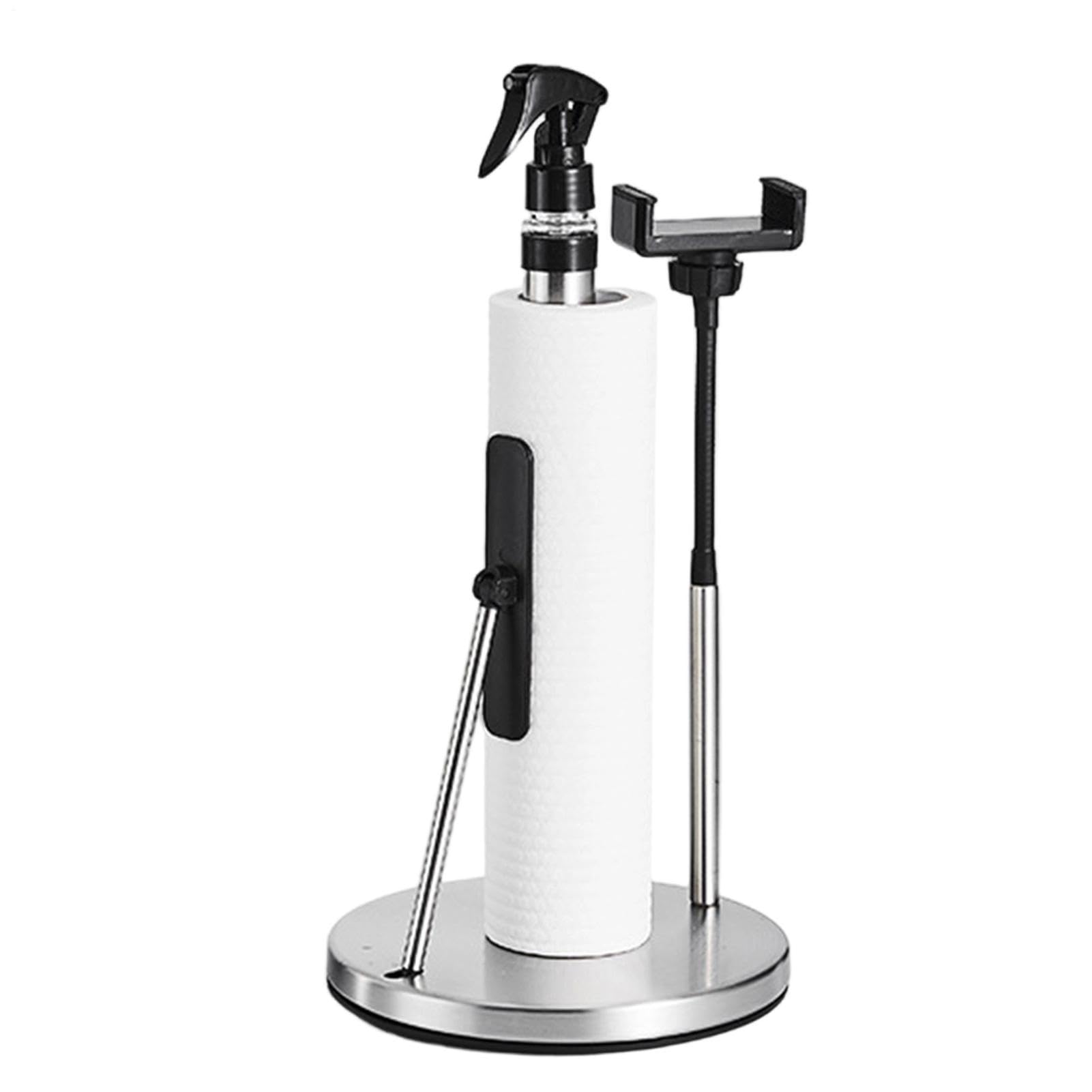 Soporte para rollo de papel con botella pulverizadora y portarrollos de baño