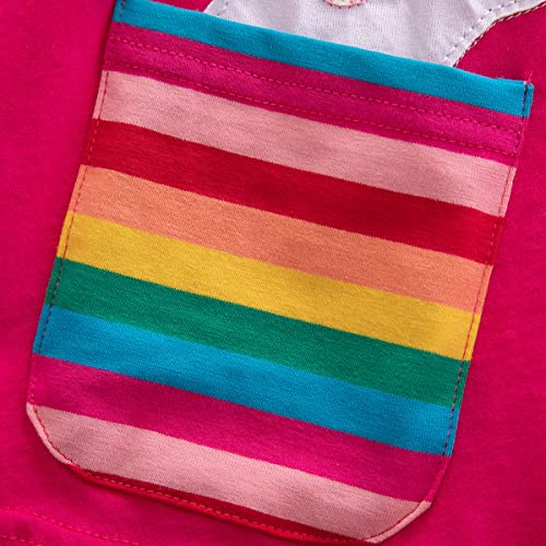 Kids Girls Summer Casual Unicorn Dresses Cotton Short Sleeve Crew Neck Dress 2-7 Years3