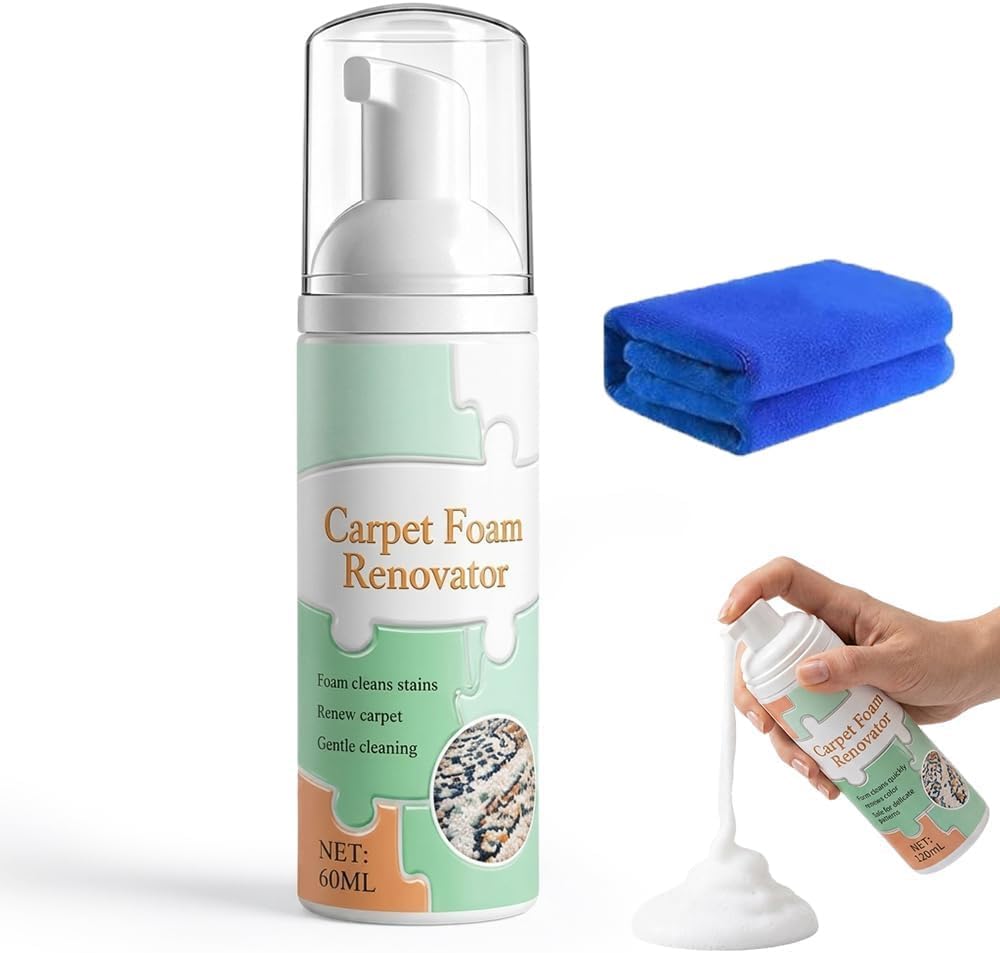 Waterless Carpet Foam Stain Remover With Towel, Carpet Stain Remover, 1