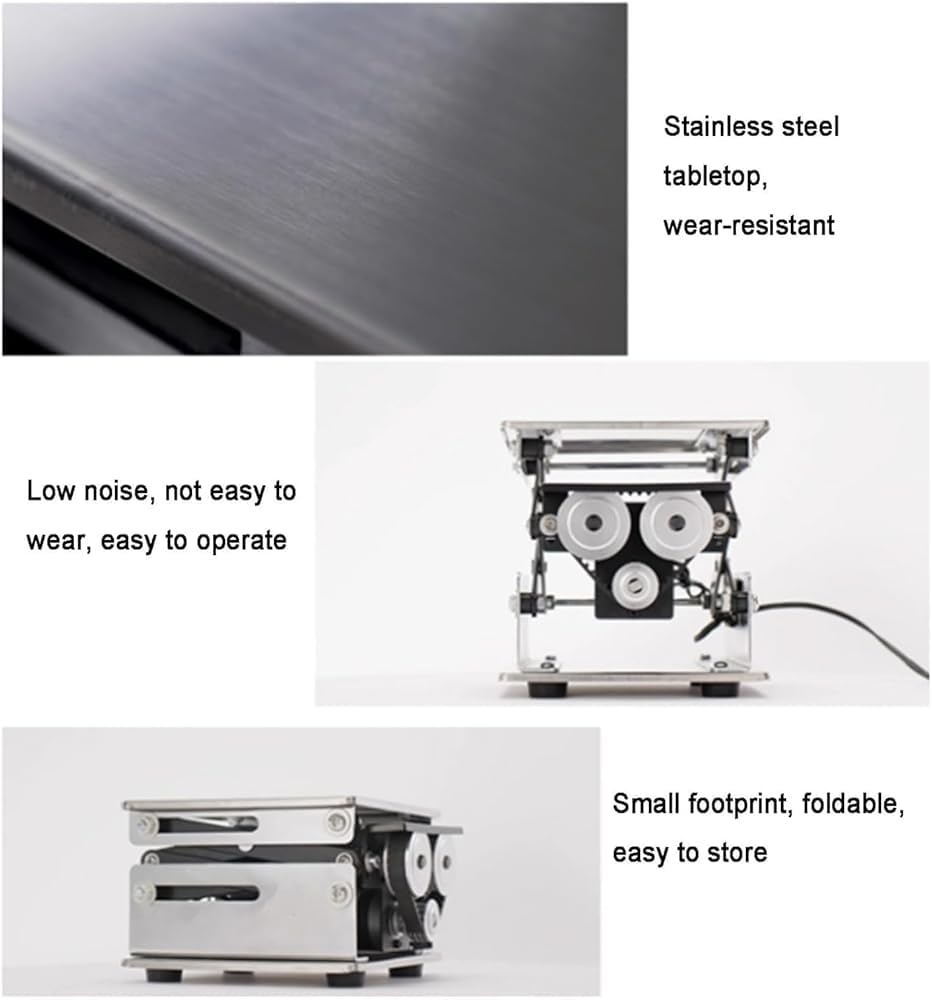 Plataforma elevadora eléctrica pequeña de laboratorio, soporte de elevación ajustable de acero inoxidable con control remoto para laboratorio (tamaño: 20 x 20 cm)