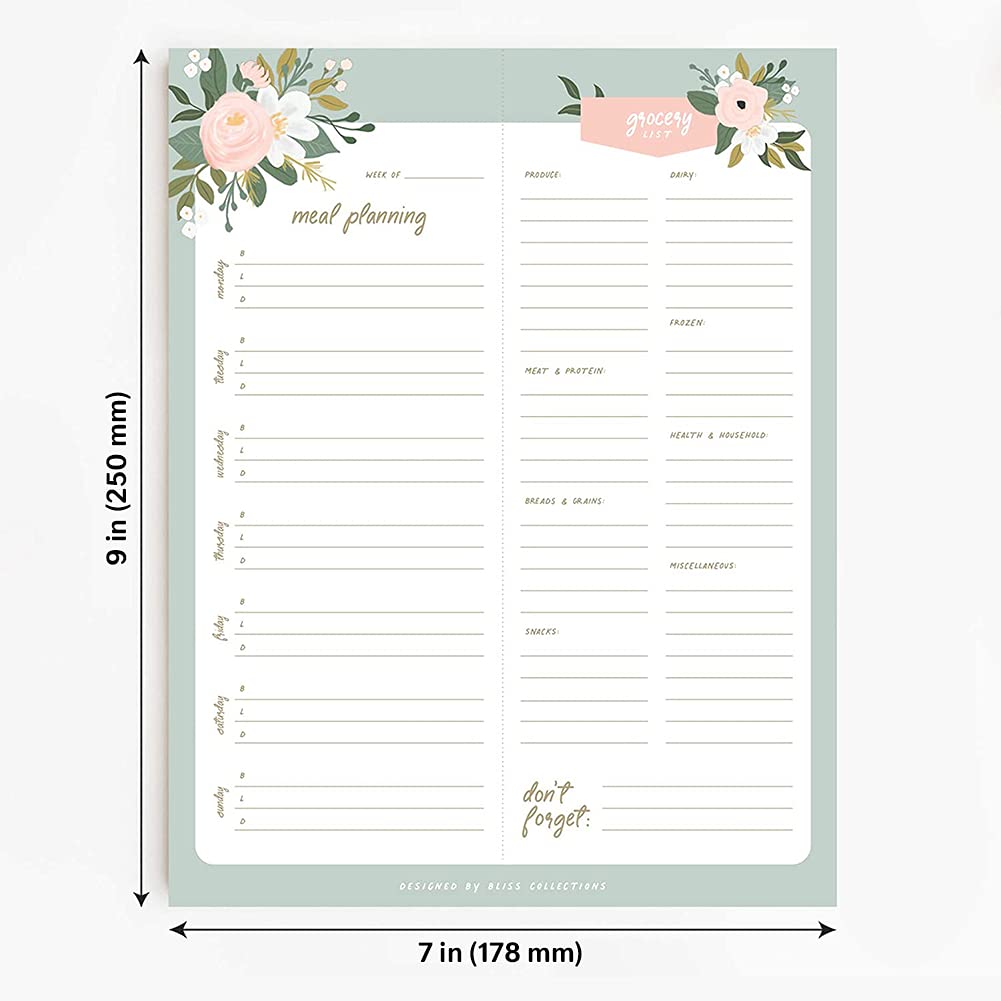 Buy Bliss Collections Weekly Meal Planner, Garden, Family Meal