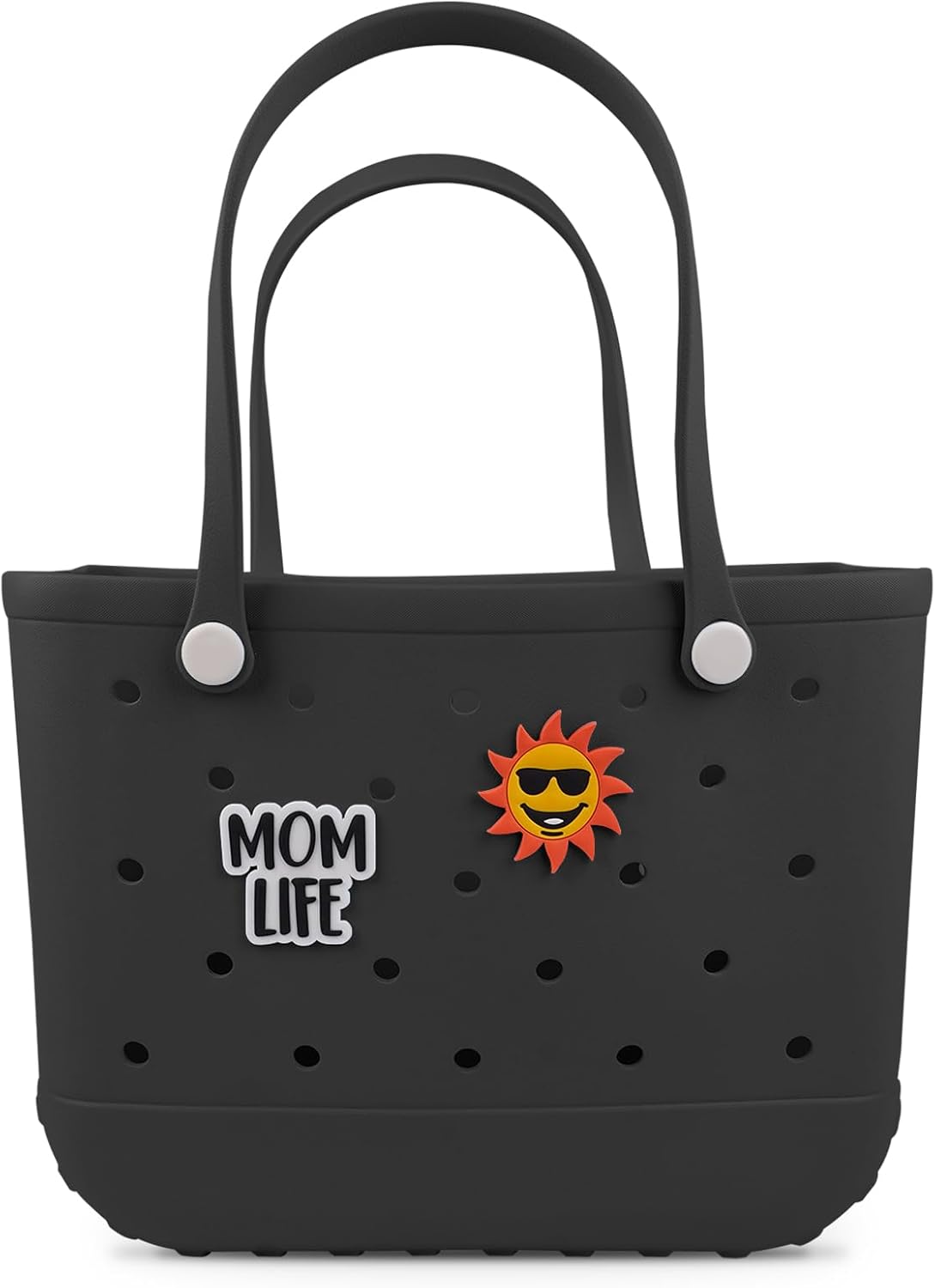 Beach Rubber Bag Tote Bag -Extra Large Waterproof Travel Women Handbag with Charms for Sports Beach Pool Groceries