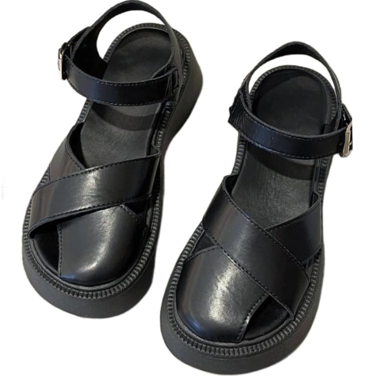 Summer thick-soled sandals with hollowed-out toe exposure are anti-slip and wear-resistant, suitable for outdoor use