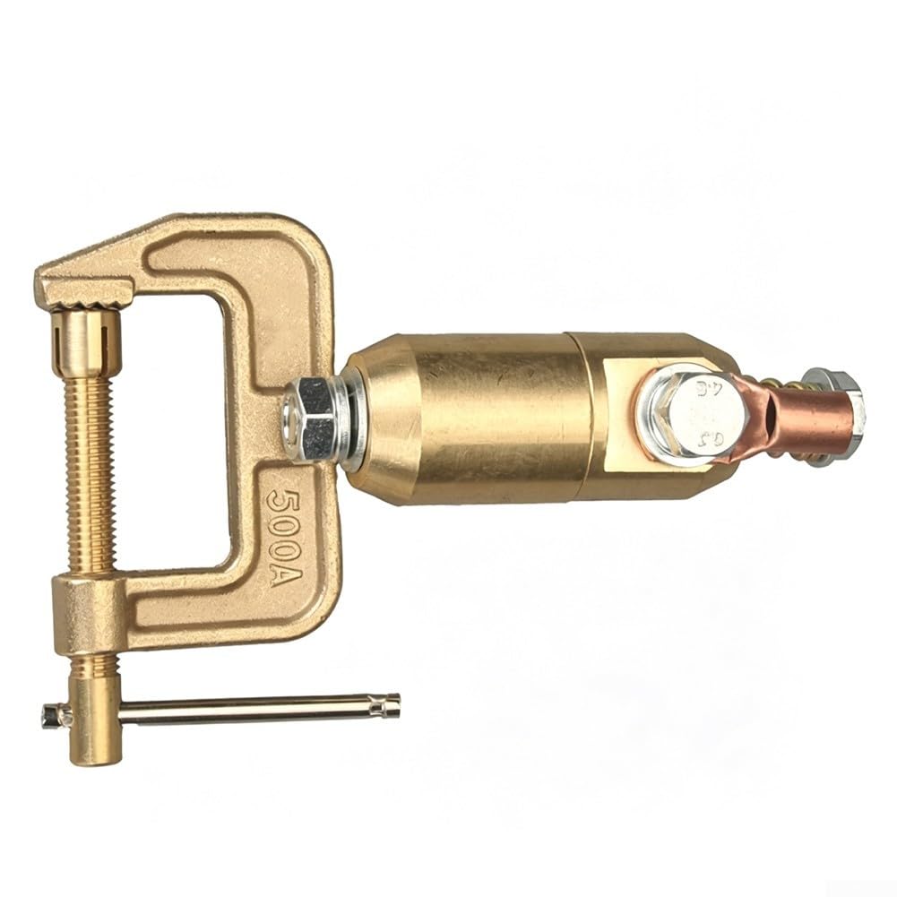 Kit adaptador giratorio de abrazadera de tierra de soldadura 1000A y 500A abrazadera C de tierra, accesorio de conexión a tierra de latón de rotación 360 para corte MIG TIG