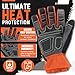 HANDLANDY Firefighter Rescue Extrication Glove, Heavy Duty Impact Safety Gloves, Cut Resistance Level 3 & Wear Resistance (Orange, Medium)