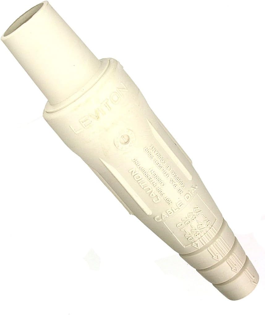 Leviton 16D33-W 16 Series Taper Nose, Female Plug, Contact and Insulator, Cam-Type, Detachable, Double Set Screw Termination, White (Old Model)