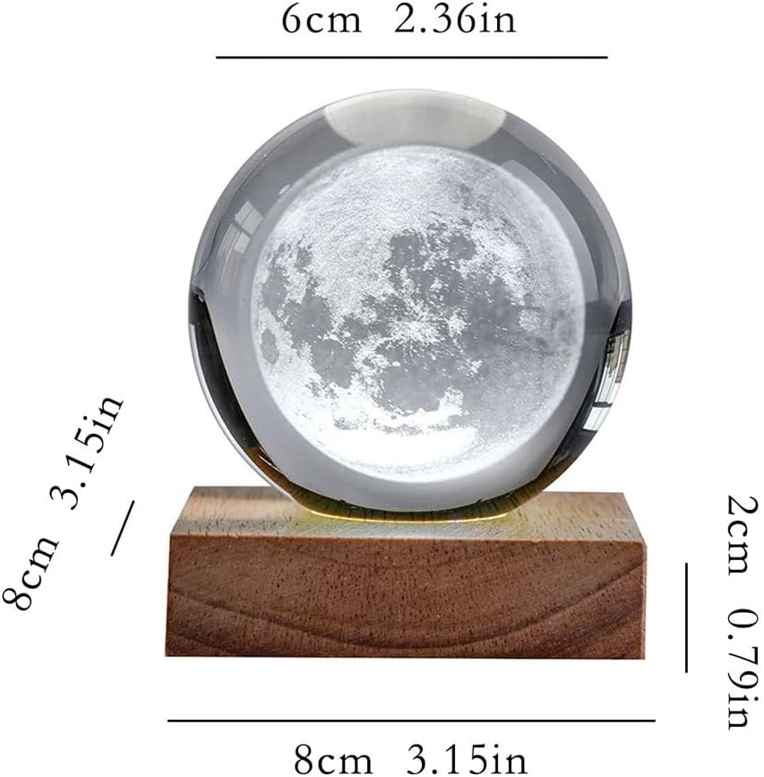 Crystal Ball Suncatcher Crystal Ball Office Desktop Small Ornaments Transparent Creative Glass Decorations Birthday for Girls Crystal Suncatcher Witch Decor (Color : 8cm) (6cm)