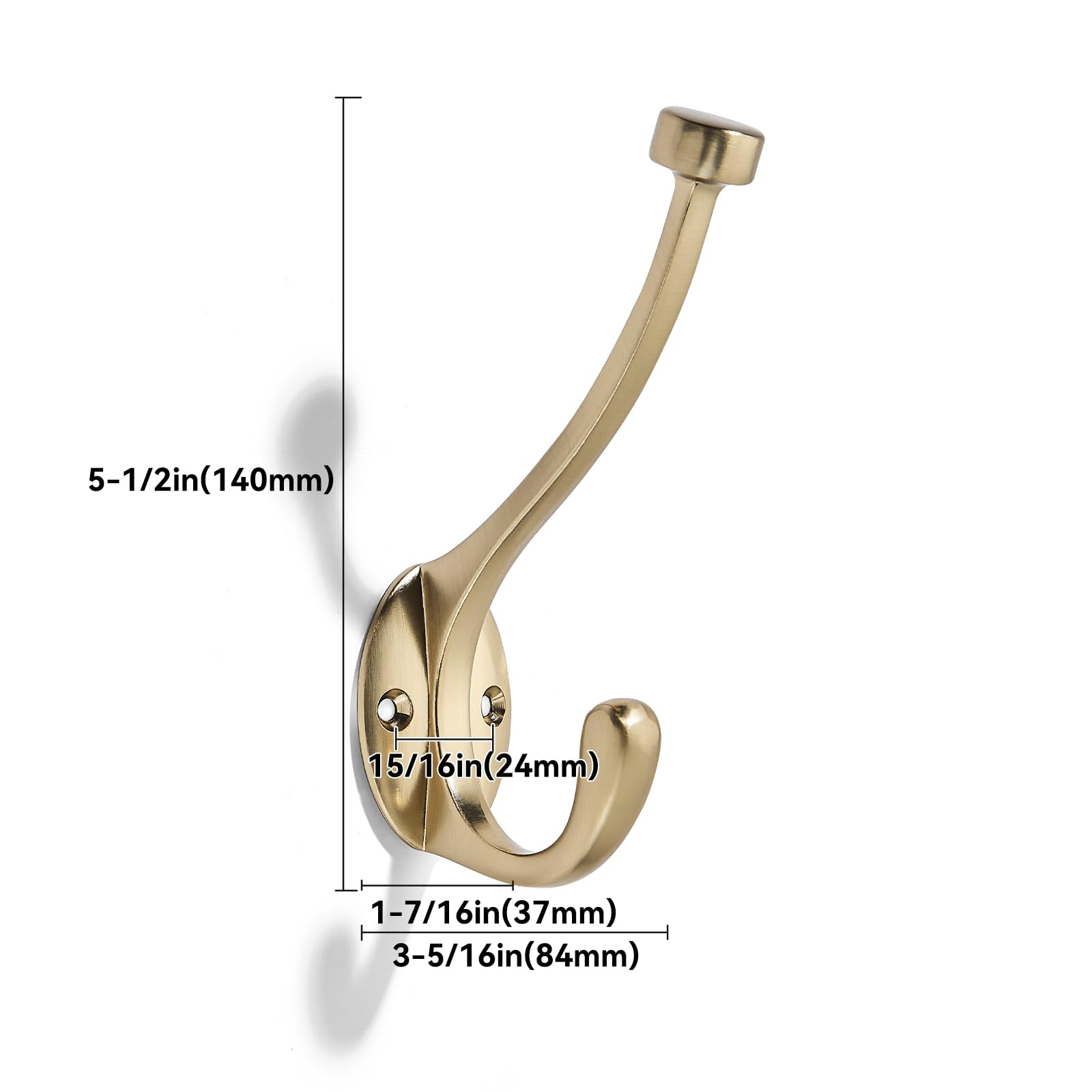 KHTUMEWARE-KH350 Champagne Bronze Coat/Robe Hooks 3-Pack in Champagne Bronze — KHTUMEWARE