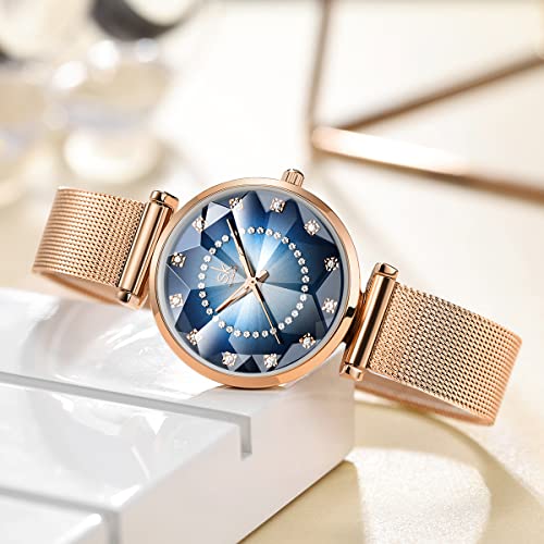 SHENGKE Creative Starry Sky Women Watch with Stainless Steel Mesh Band Genuine Leather Elegant Floral Women Watches - Image 4