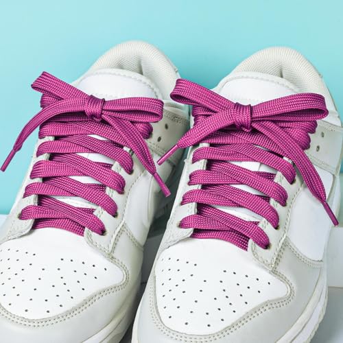 Image of Booyckiy 2 Pairs 2 /5 inch Flat Shoe Laces for Sneakers 31 Colors Shoelaces in 27 inch-72 inch