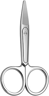 Tesoura de corte de cabelo facial pequena tesoura de aliciamento de aço inoxidável ponta romba tesoura de nariz tesoura para cabelo para homens mulheres sobrancelha nariz cabelo bigode barba cílios Silver 6