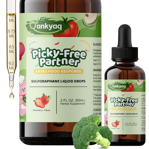 Natural Kids Appetite Booster (Ages 1+), Sulforaphane for Kids Liquid, Vegetable Supplements for Picky Eaters, Broccoli Sprouts Extract, Strawberry Flavor, Sugar-Free, Vegan, 60mL